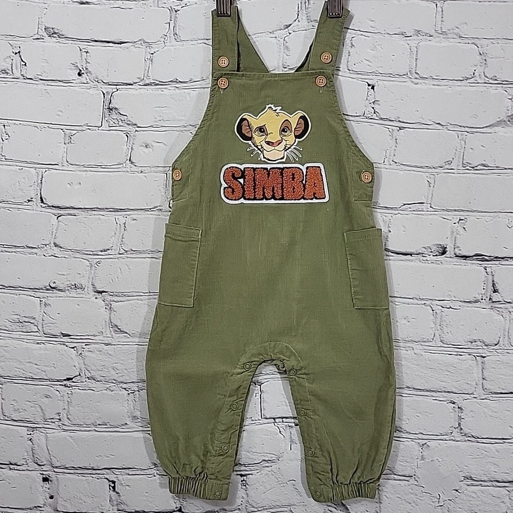 The Lion King Disney Baby 12 Months Green Simba Overalls Corduroy